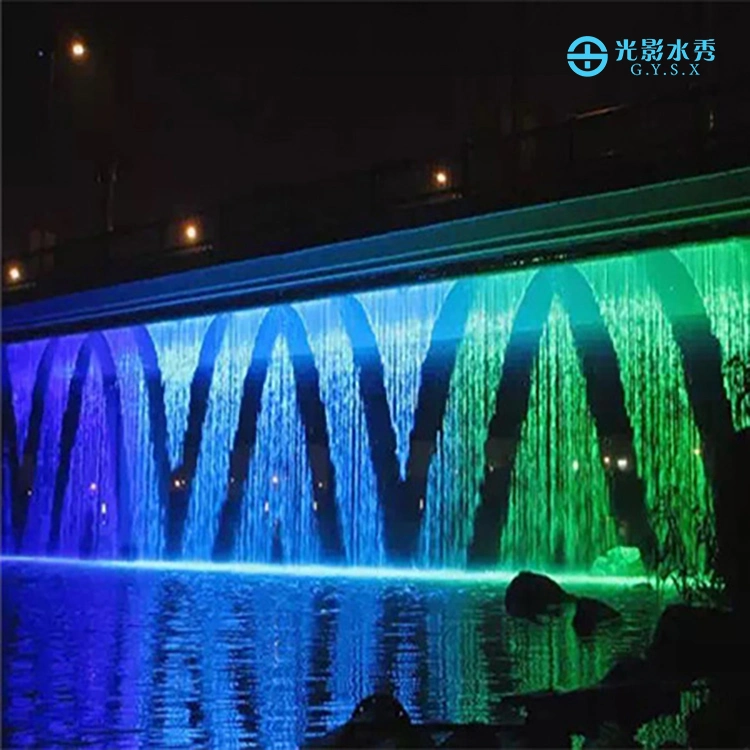 Free Design Stainless Steel Outdoor Magic Music Fountain Bridge Digital Water Curtain