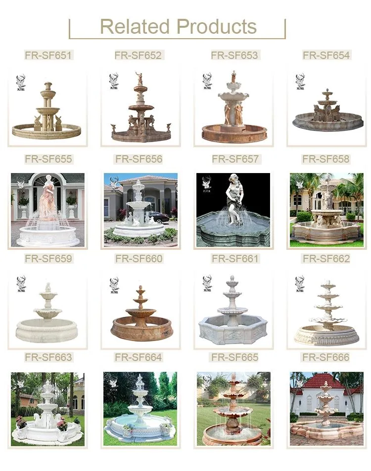 Hot Sale Garden Stone Water Fountain Natural Marble Stone Water Fountain with Lady Sculpture