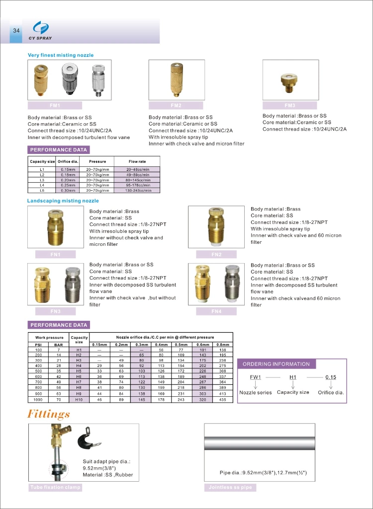 Brass Low Pressure Atomizing Nozzle Artificial Spray Ejector Cooling Dust Removal Nozzle