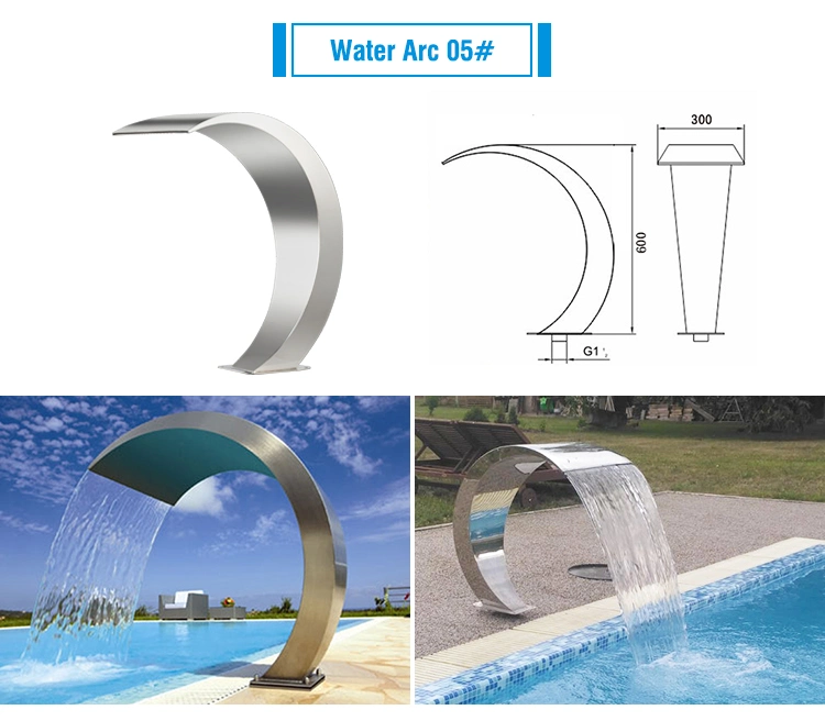 Customized New Design Indoor and Outdoor Swimming Pool Artificial Waterfall